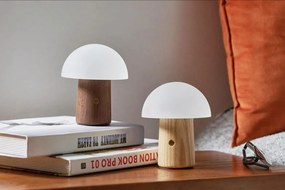 Stmievateľná stolová lampa v prírodnej farbe so skleneným tienidlom (výška 13 cm) Alice – Gingko