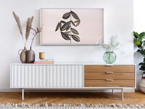 TV stolík v dekore duba v bielo-prírodnej farbe 180x52 cm Sierra – Teulat