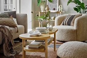 Béžový taburet z textílie buklé Bocca – Bloomingville