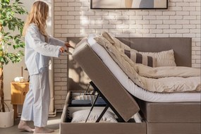 Boxspring posteľ taupe s úložným priestorom 180x200 cm Elva Bold – Bonami Selection