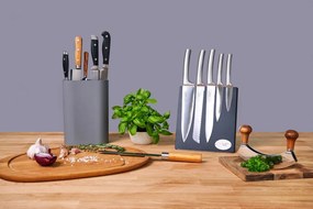 Sivý stojan na kuchynské nože Zone Singles