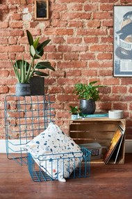 Súprava 3 modrých úložných košíkov Hübsch Wire Azul