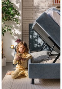 Modrá boxspring posteľ s úložným priestorom 180x200 cm Elva Bold Line – Bonami Selection