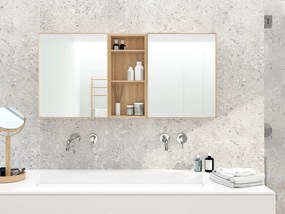 Nástenná kúpeľňová polica z dubového dreva Wireworks Slimline