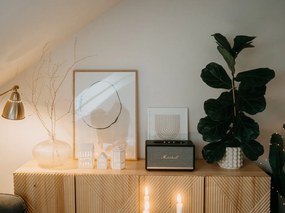 Biely keramický lampáš Kähler Design Long Church, výška 10 cm