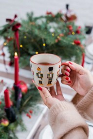 Hrnčeky na cappuccino s vianočným motívom z kameniny v súprave 2 ks 300 ml Jolly – Bloomingville