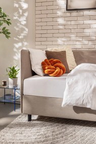 Čalúnená jednolôžková posteľ taupe s úložným priestorom s matracom 90x200 cm Avela – Bonami Selection