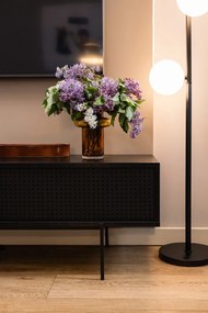 Čierny TV stolík v dekore jaseňa 140x45 cm Angus – Actona