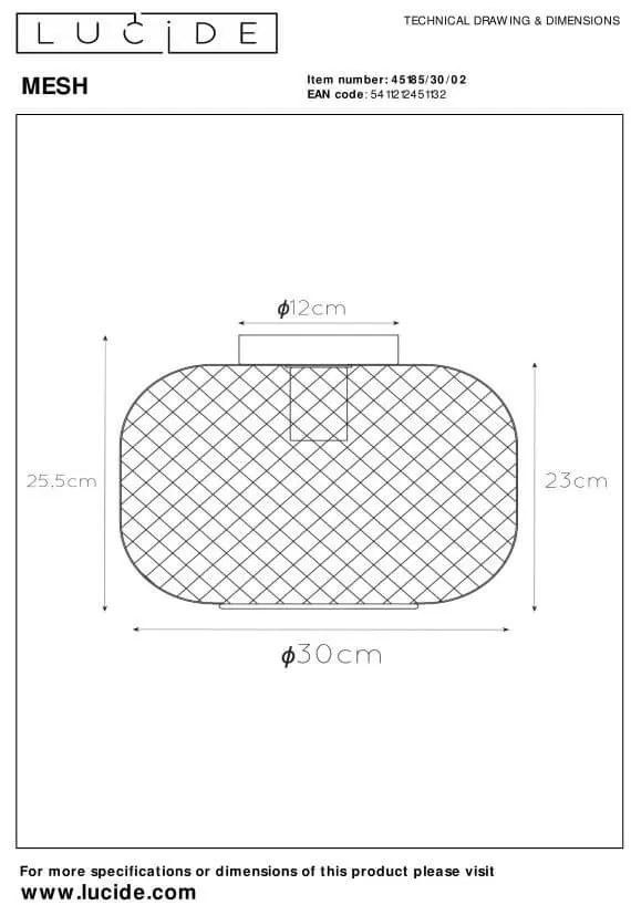 Lucide 45185/30/02 prisadený luster Mesh 1x40W | E27