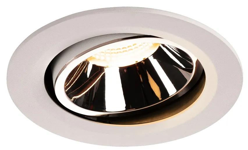 Stropné svietidlo SLV NUMINOS® MOVE DL L vnitřní LED zápustné stropné svietidlo biela/chrom 3000 K 55° otočné a výkyvné 1003669