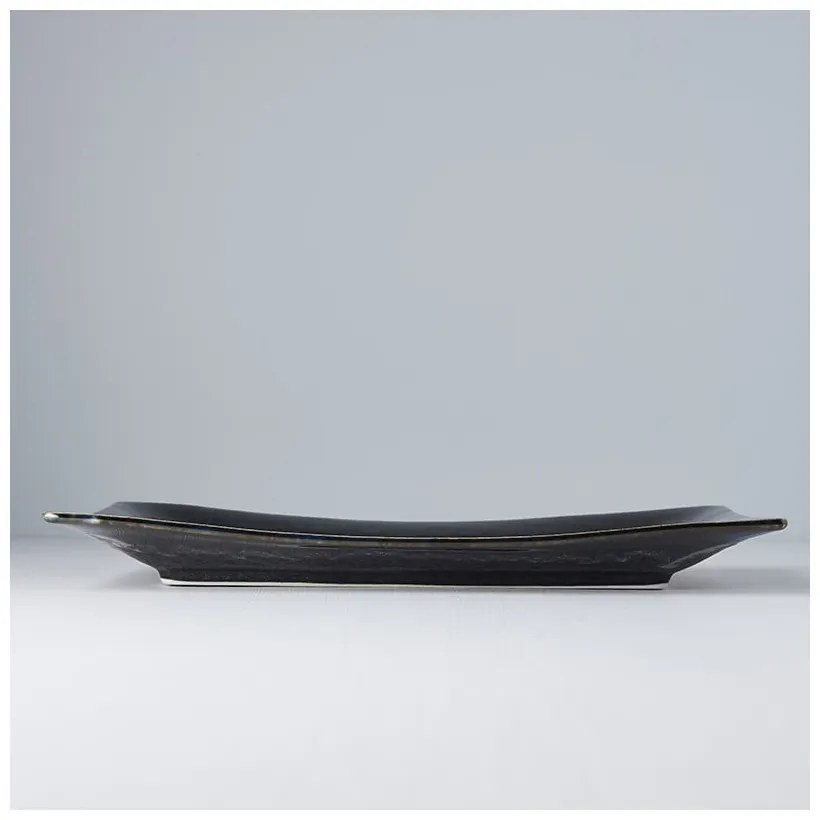 Tmavomodrý keramický tanier MIJ Matt, 33 x 19 cm
