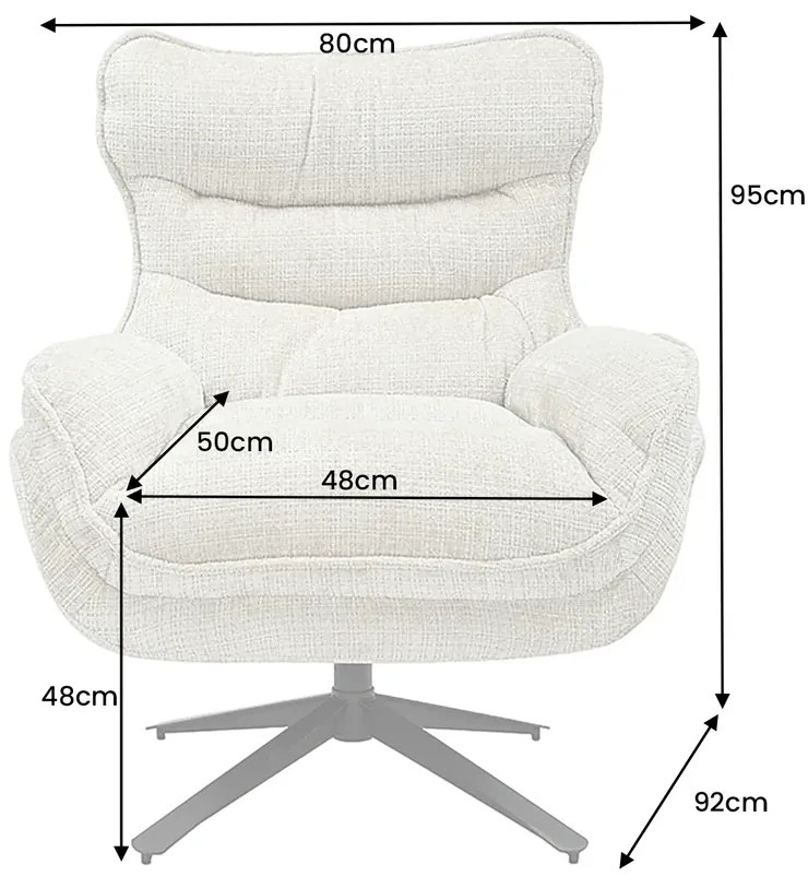 Kreslo CLOUD otočné o 360° šampanská béžová