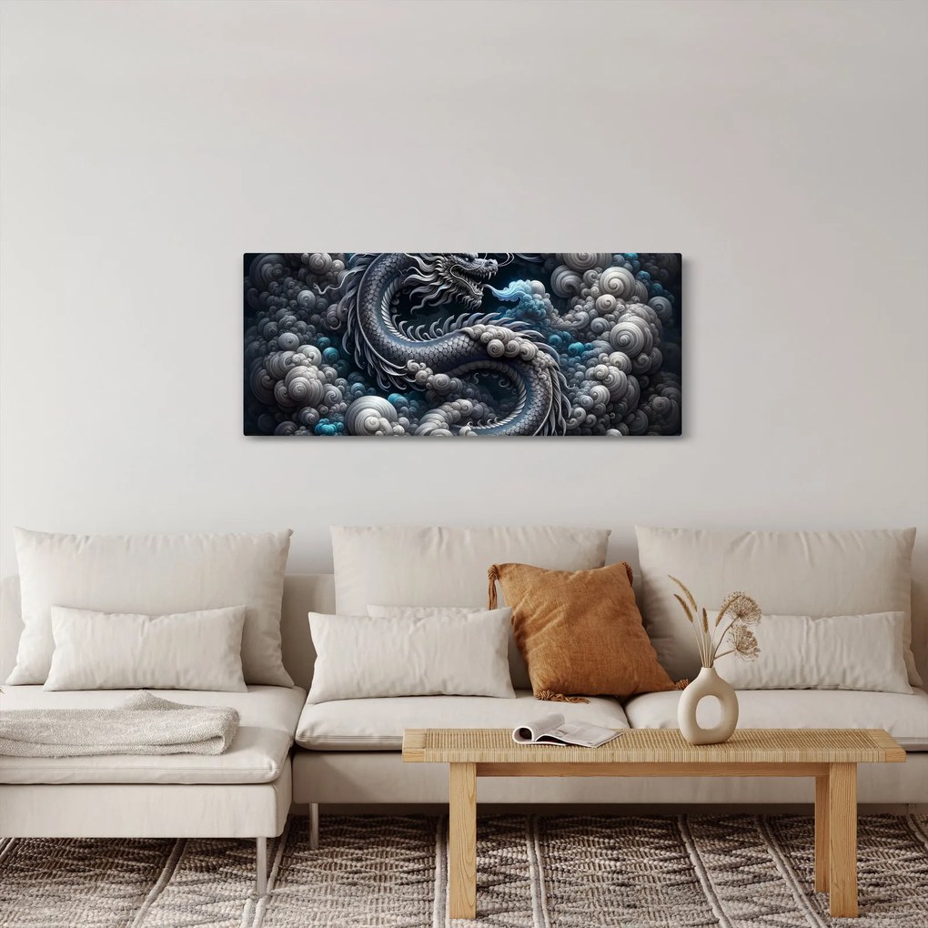 Obraz – Drak v dyme (120x50 cm)