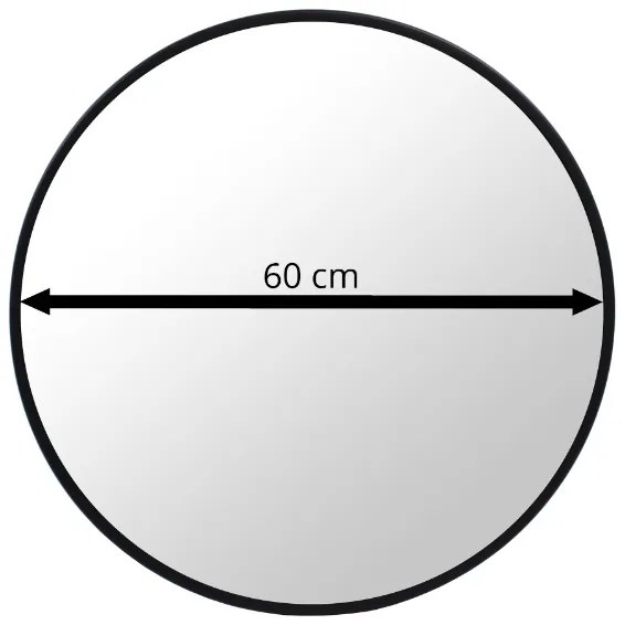 Zrkadlo 60 cm s čiernym rámom