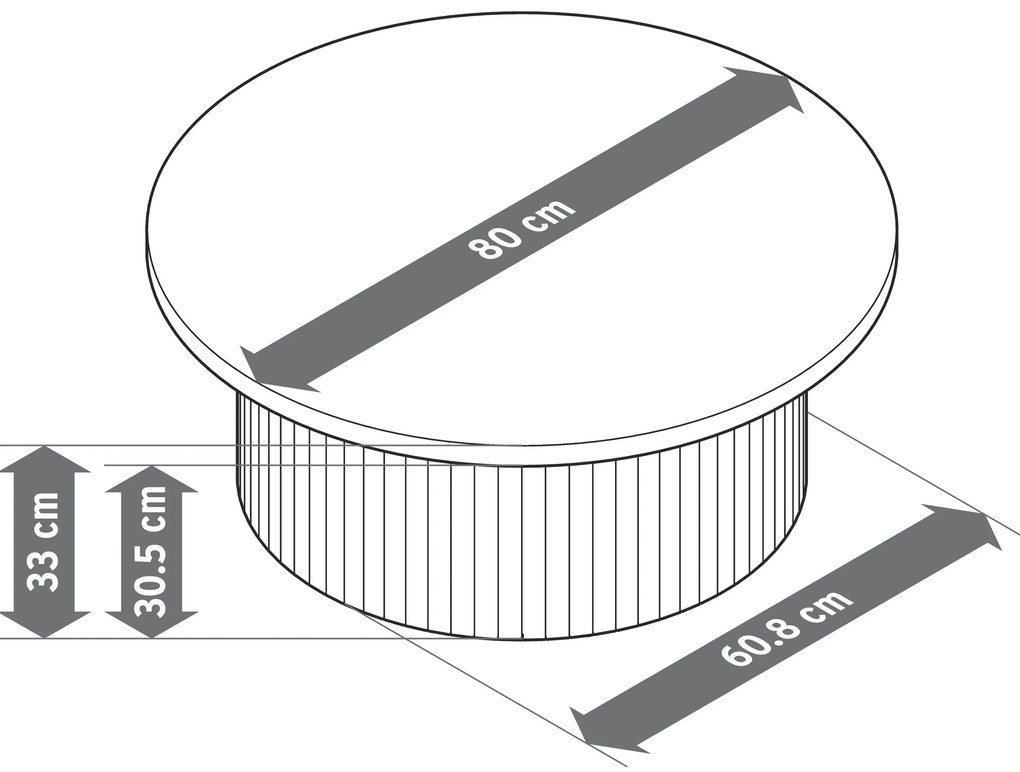 Okrúhly konferenčný stolík, 80 cm