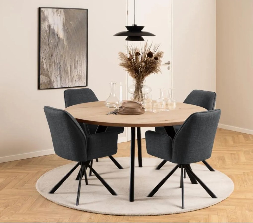 Otočná jedálenská stolička Glenda, tmavosivá (07481)