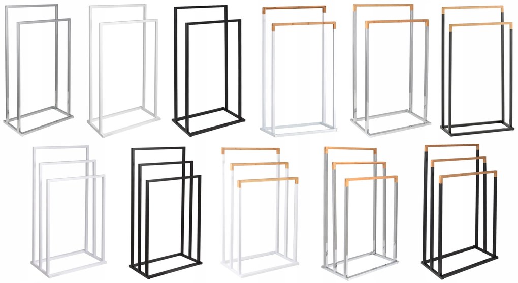 Stojan na uteráky - 3 ramenný - čierny