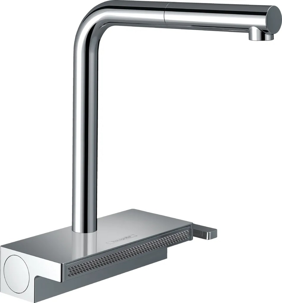 Hansgrohe M81, drezová batéria Aquno Select s výsuvnou koncovkou a plochým sprchovým prúdom, sBox, chrómová, HAN-73830000