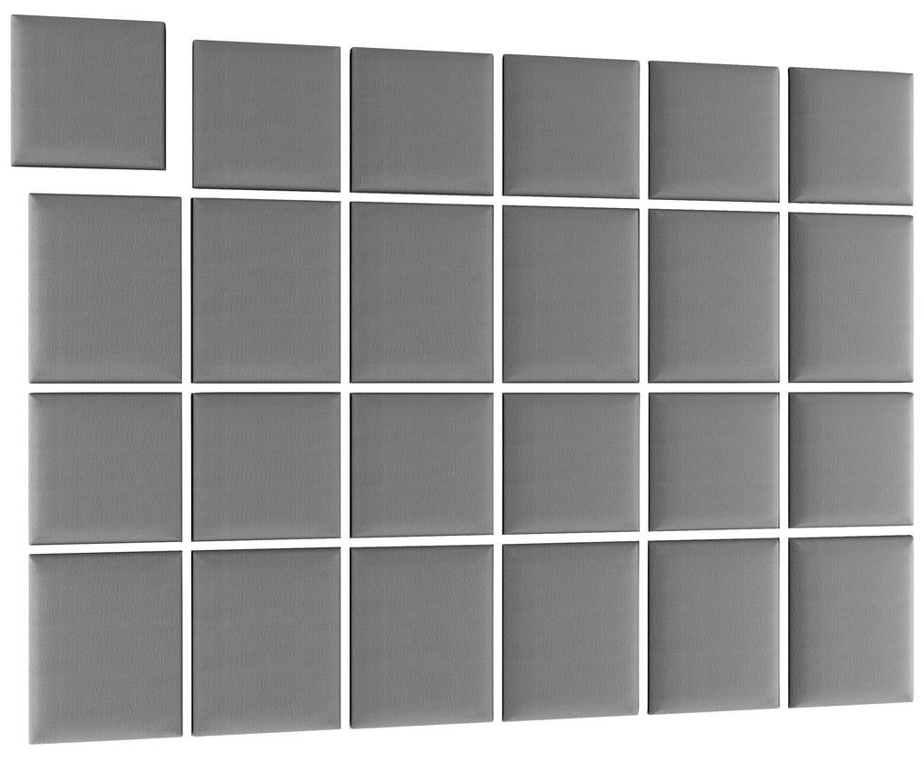 Set 24 čalúnených panelov Quadra 240x180 cm (sivá). Vlastná spoľahlivá doprava až k Vám domov. 1052018