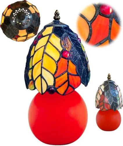 Stolná lampa Tiffany ORANGE vitráž LÍSTKY 23*Ø12 1*E14