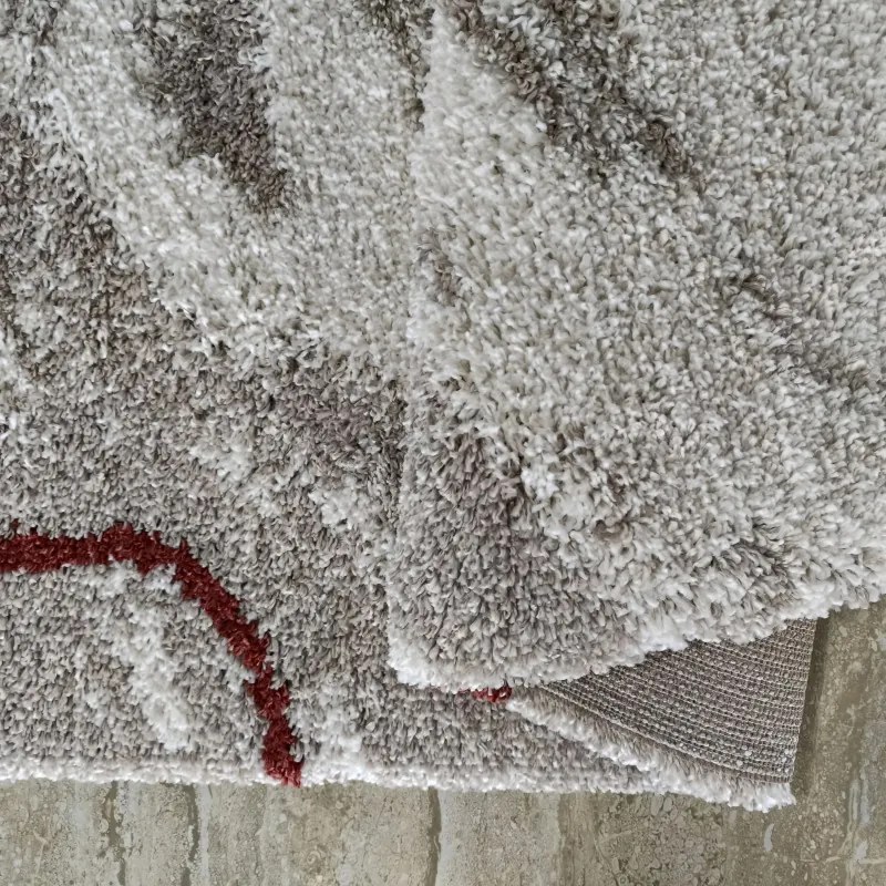 Shaggy koberec v prírodných farbách so vzorom Šírka: 80 cm | Dĺžka: 150 cm