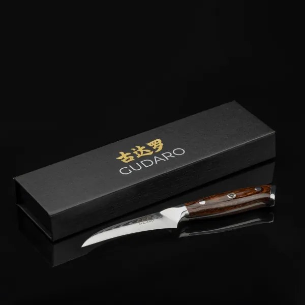 Gudaro - Damaškový kuchynský nôž na ovocie FENG 3,5", 67 vrstiev ocele, dĺžka 9,5 cm