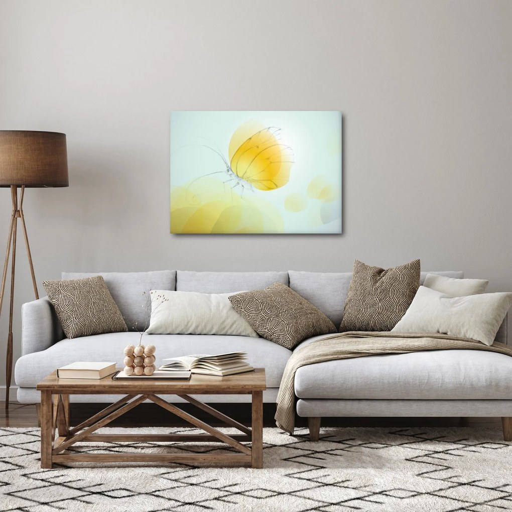 Obraz - Žltý motýľ (70x50 cm)