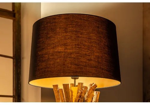 Stojaca lampa 41386 Harmony 150cm Čierna Drevo Teak  - Komfort-nábytok