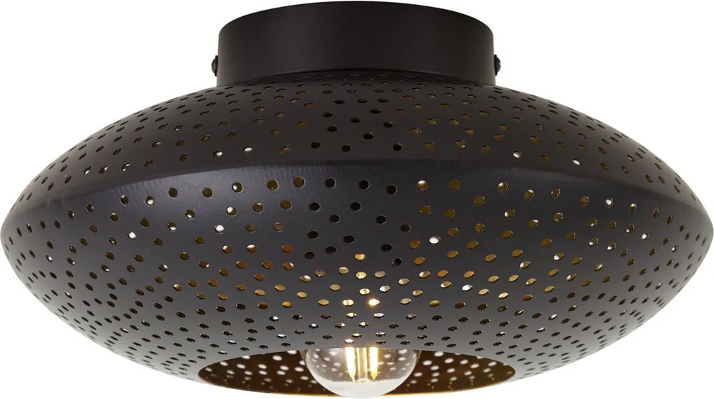 Orientálne stropné svietidlo čierne so zlatom 25 cm - Radiance