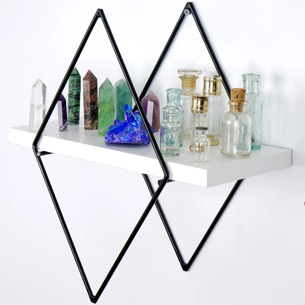 Sada 2 nástenných políc Rony biela/čierna