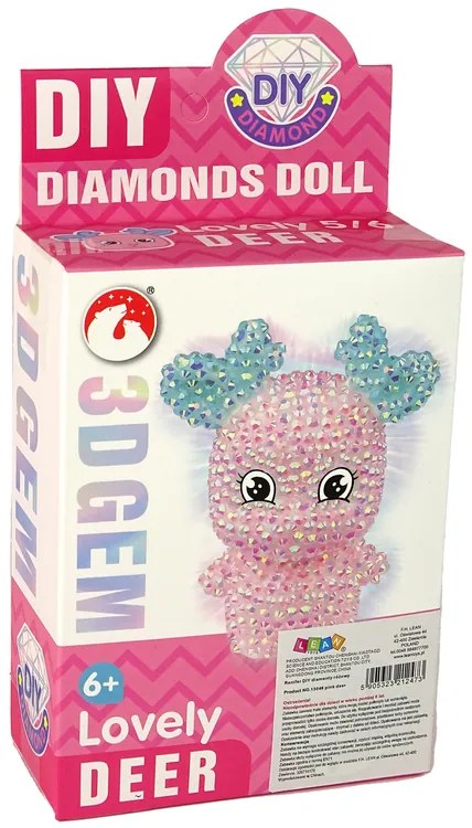 Lean Toys Kreatívna sada – diamantový prívesok srnka ružová