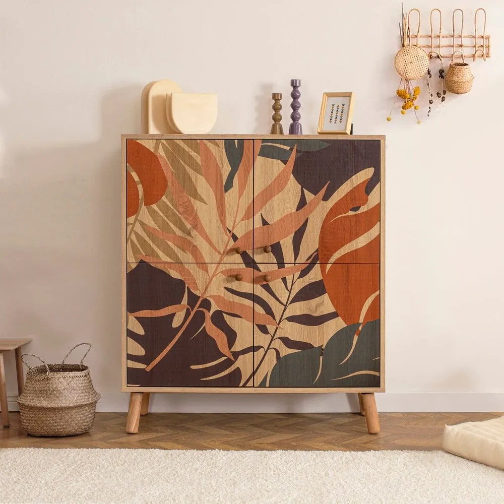 Skrinka v dekore duba v prírodnej farbe 95x111 cm Multilux – Kalune Design