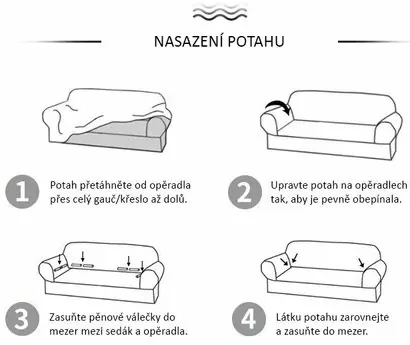 4Home Napínací poťah na kreslo Elegant modrá, 90-140 cm + obliečka na vankúšik zadarmo, 90-140 cm