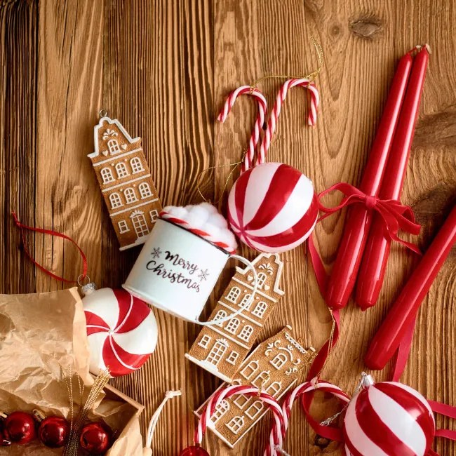 Závesná vianočná dekorácia TWINKLE Candy Cane XM24 714214 (6 ks)