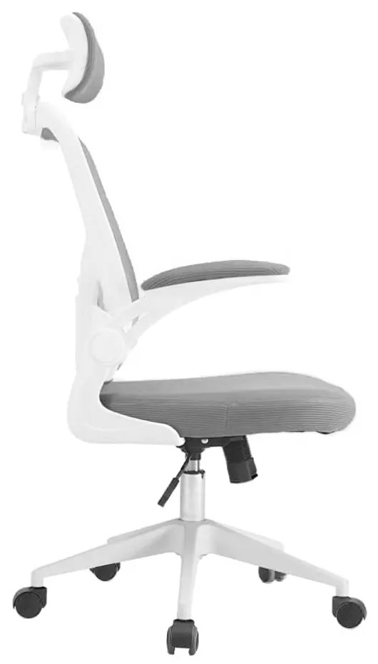 Ergonomická kancelárska stolička s bedrovou opierkou, opierkou hlavy, sivá