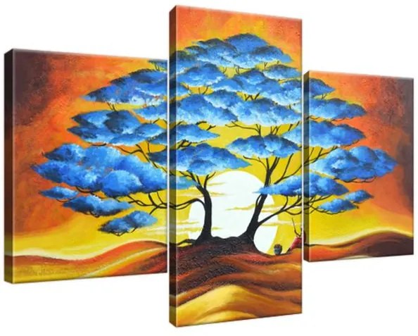 Obraz na plátne Odpočinok pod modrým stromom 90x60cm 3895A_3B