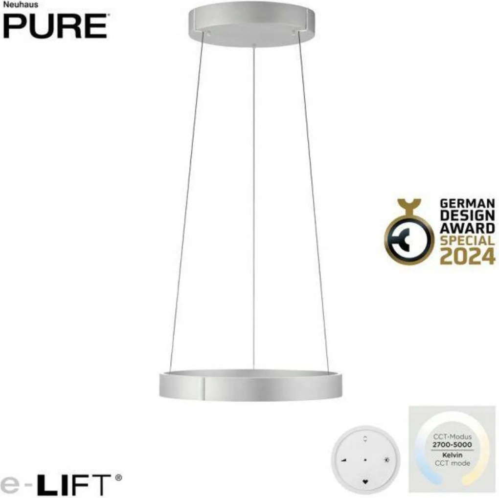 Led závesné svietidlo Paul Neuhaus Pure E-Clipse 51W, e-LIFT, Cct 2700-5000K