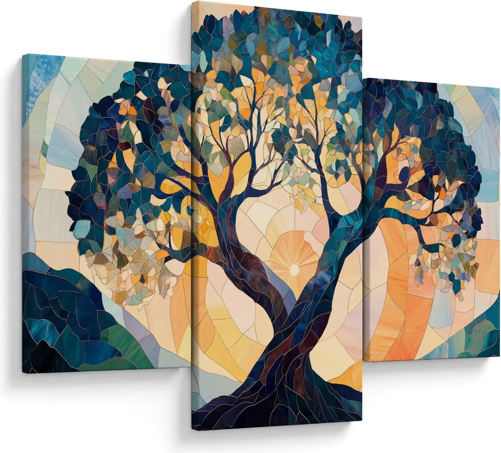 Obraz – Mozaika – slnko a strom II. (90x60 cm)