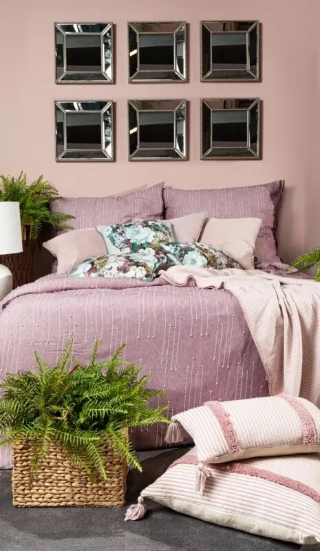 EUROFIRANY Bavlnená posteľná súprava s ozdobným prešívaním 160 cm x 200 cm viacfarebná 85% bavlna 15% polyester