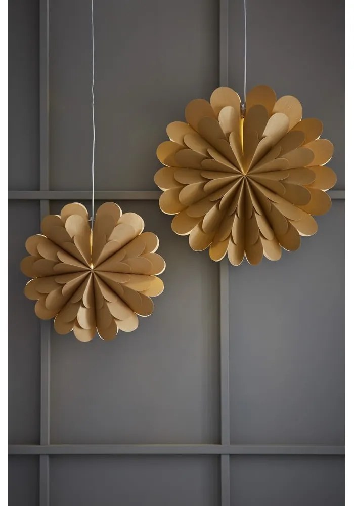 Závesná svetelná dekorácia s vianočným motívom v zlatej farbe ø 45 cm Maravilla – Markslöjd