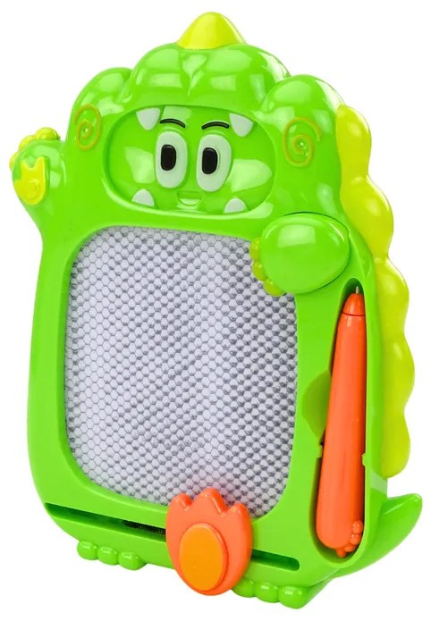 LEAN TOYS Vrecková hra na kreslenie 2v1 - Zelený dinosaurus