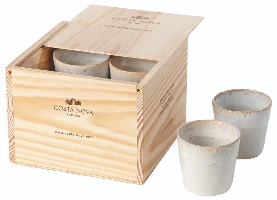 Biele kameninové šálky v súprave 8 ks na espresso 210 ml Grespresso – Costa Nova