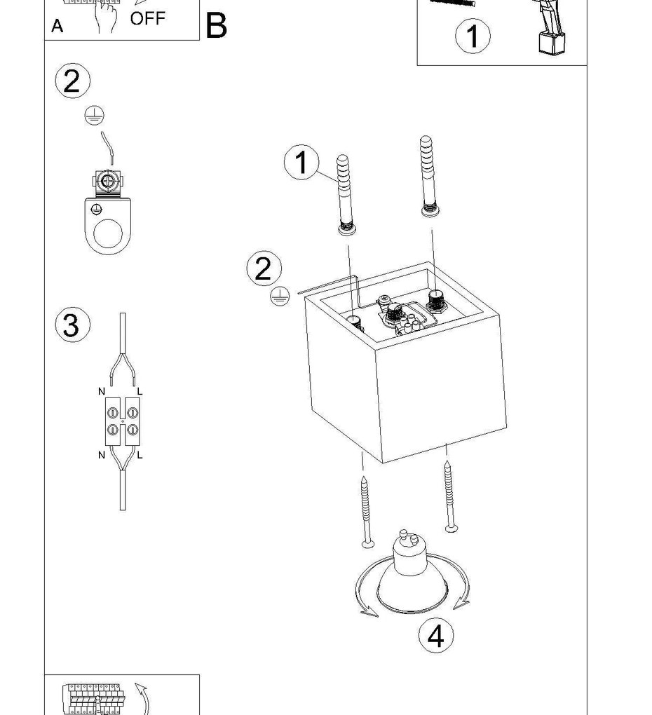 Stropné svietidlo QUAD 1 biele