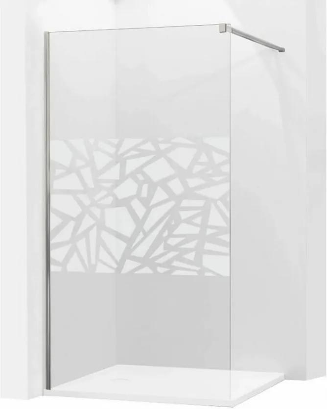 Mexen KIOTO sprchová zástena WALK-IN 8mm, 140x200 cm, biely vzor, 800-140-000-00-85