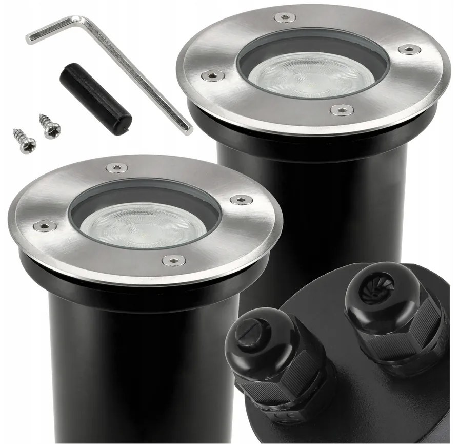 BERGE 2x Okrúhle svietidlo do príjazdovej cesty IP65 - GU10 - 230V - zapustené