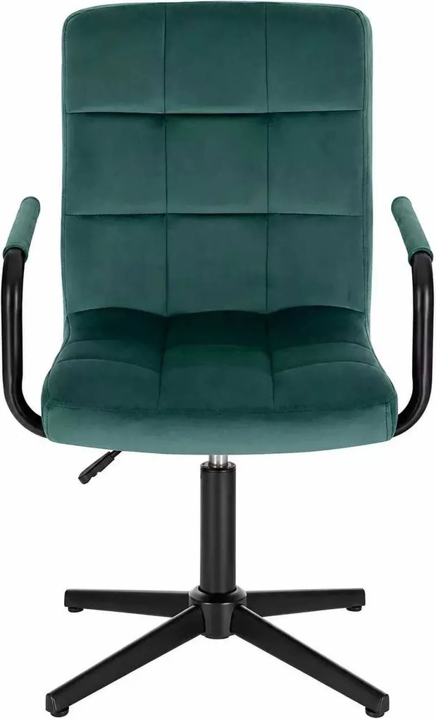 LuxuryForm DESIGN Otočná stolička VERONA BLACK VELUR na čiernom kríži - zelená