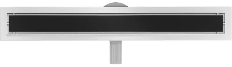 Mexen Flat lineárny nerezový žľab 60 cm, 360 ° sifón, čierne sklo - 1026060-40