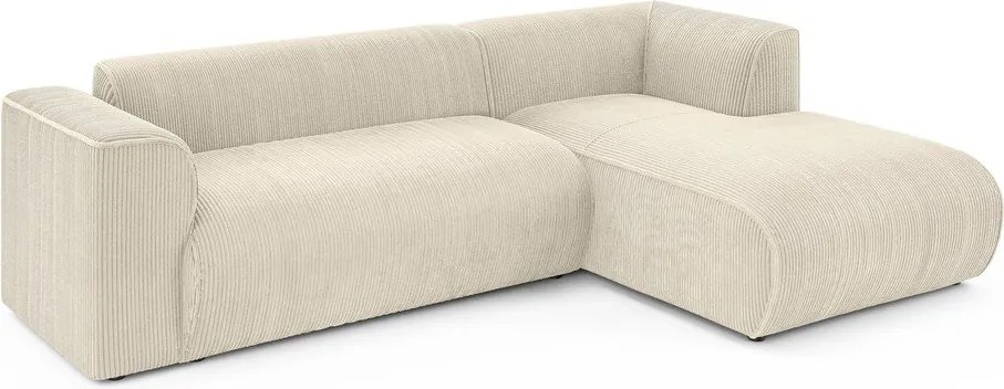 Béžová menčestrová rohová pohovka (pravý roh/s leňoškou) Merid – Ropez