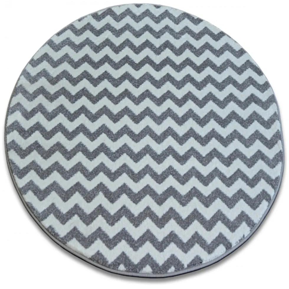 Kusový koberec Nero šedobiely kruh, Velikosti 100cm