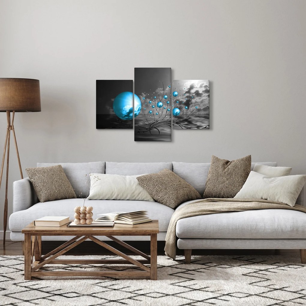 Obraz svetlo modrých gulí (90x60 cm)